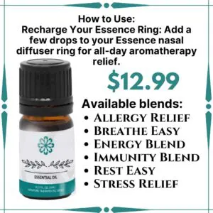 Choose from Allergy Relief, Breathe Easy, Energy Blend, Immunity Blend, Rest Easy or Stress Relief